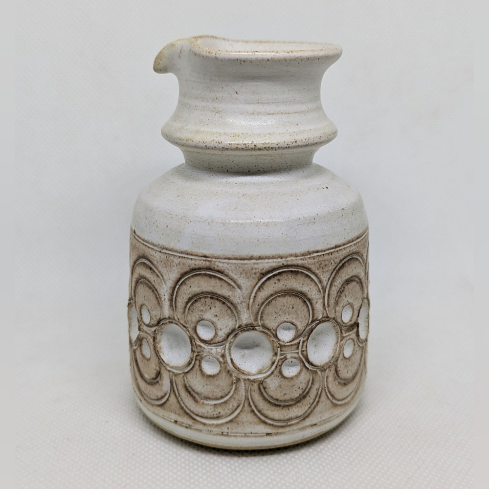 1970's Jersey Pottery Cruet Vintage 4" Stoneware Bottle Art Pottery Bohemian